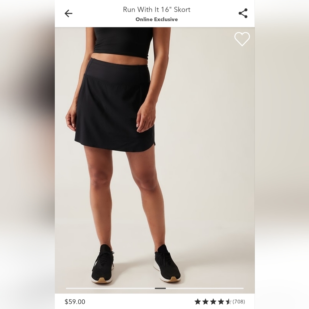Athleta Run With It 16" Skort
